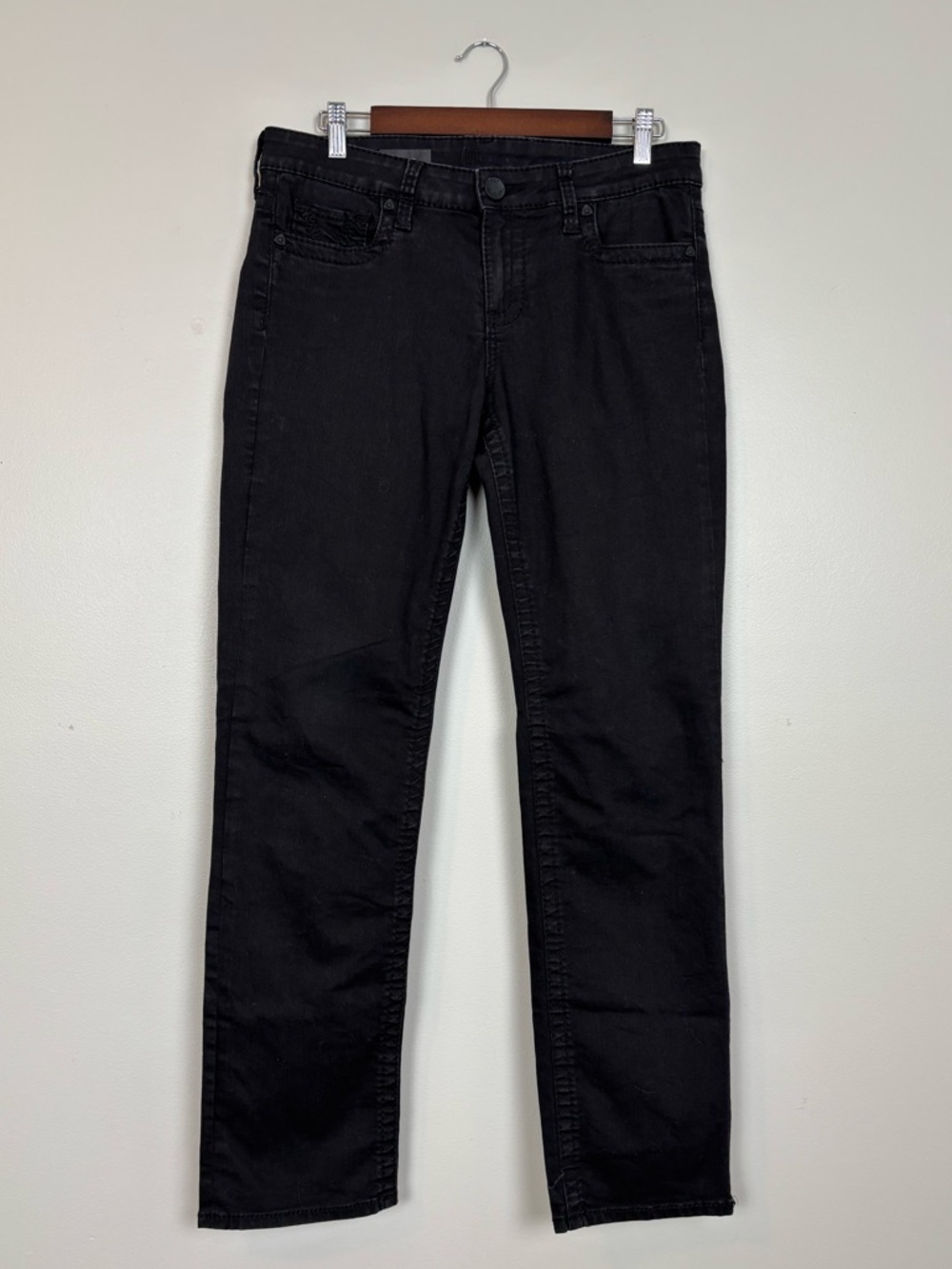 Kut From The Kloth Jeans Womens 8 Stevie Straight Leg Denim in Black
